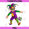 Jester Playing Soccer Mardi Gras PNG, 6 7 Meme Gen Alpha Slang PNG