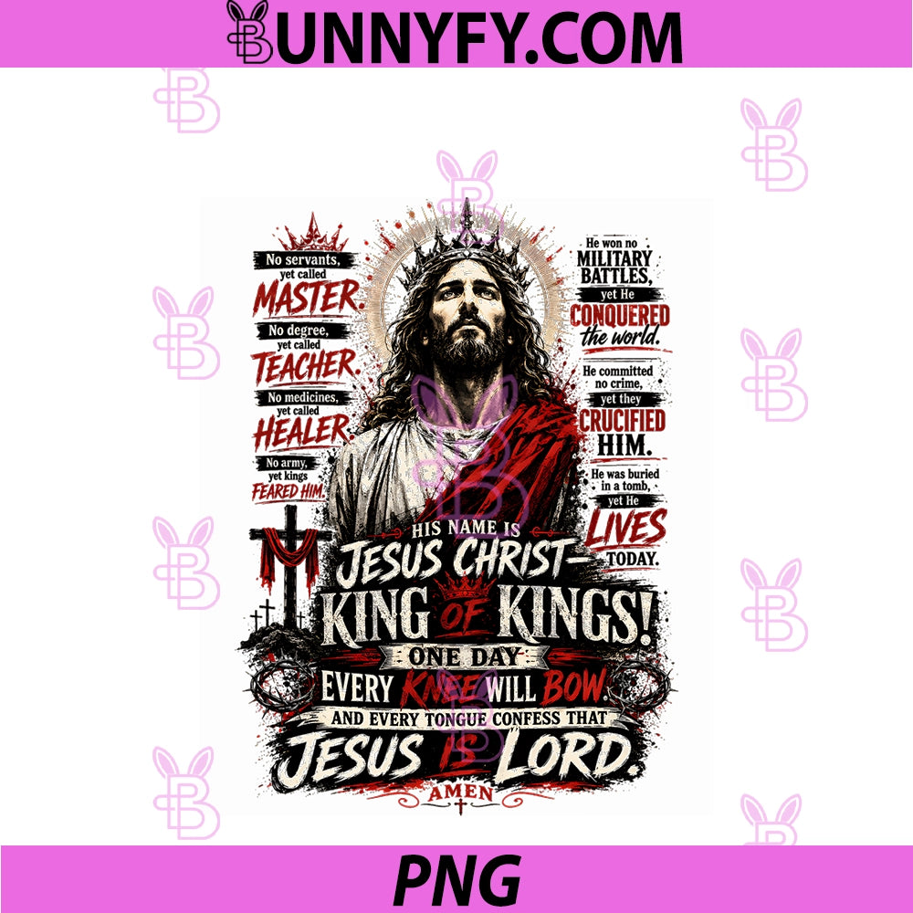 Jesus Christ King Of Kings Faith-Based PNG, Christian Streetwear PNG