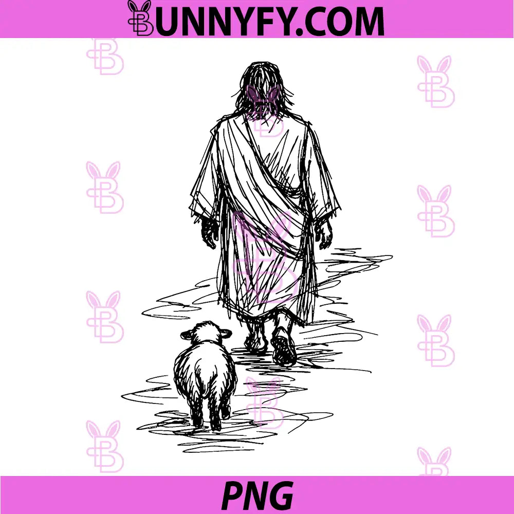 Jesus Leaving The 99 Sheep Christian Faith PNG, Shepherd Bible PNG