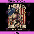 Jesus Playing Guitar American Flag PNG, USA 250 Years 1776 2026 PNG