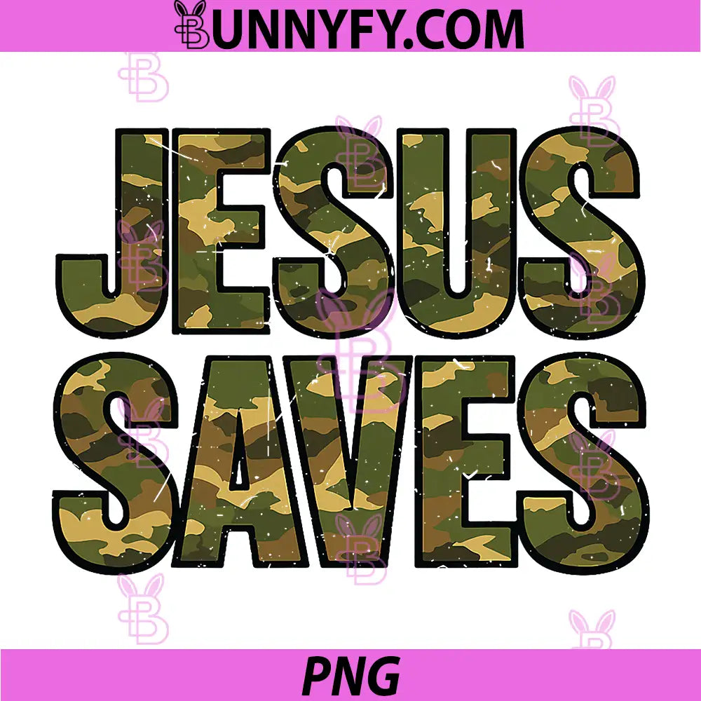 Jesus Saves Camo PNG, Christian Camouflage Faith PNG