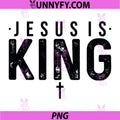 Jesus Is King Christian Faith Typography PNG, Minimal Cross Design PNG