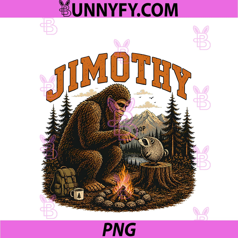 Jimothy Raccoon Jimothy Bigfoot Boop PNG, Pacific Northwest Hero PNG