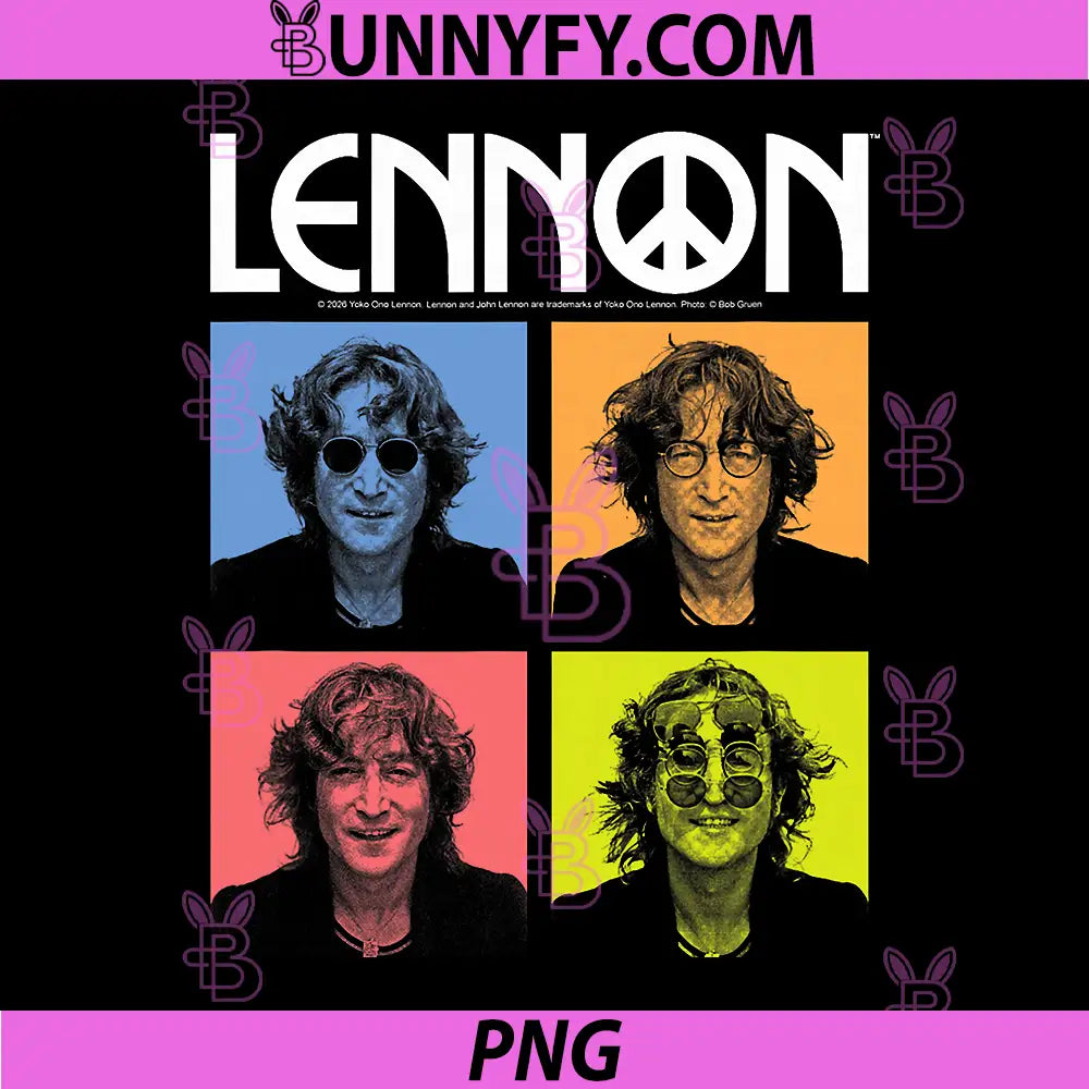 John Lennon Color Block Portrait Art PNG, Retro Music Icon Pop Art PNG