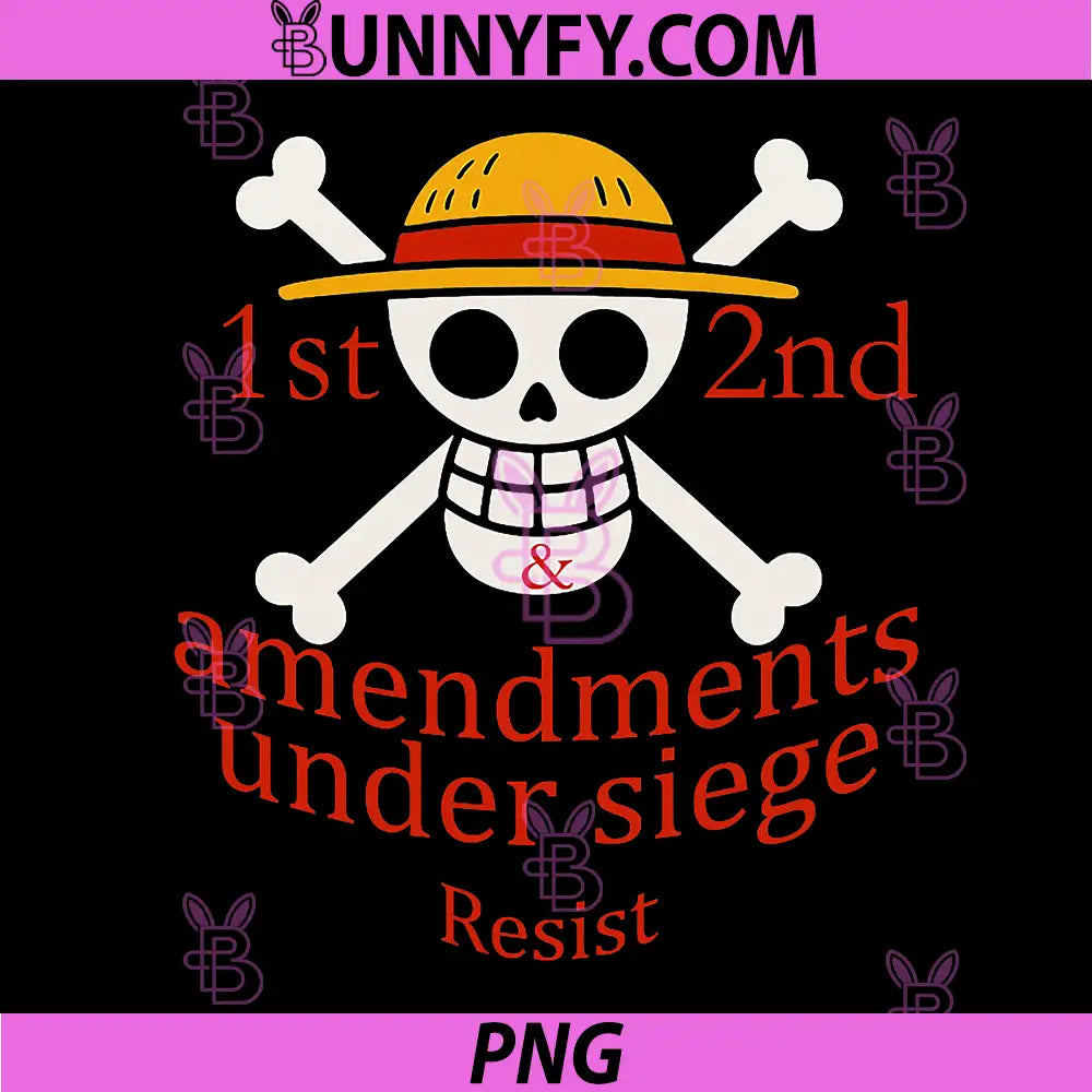 1st 2nd Amendments Under Siege Resist PNG, Jolly Roger Skull Hat PNG