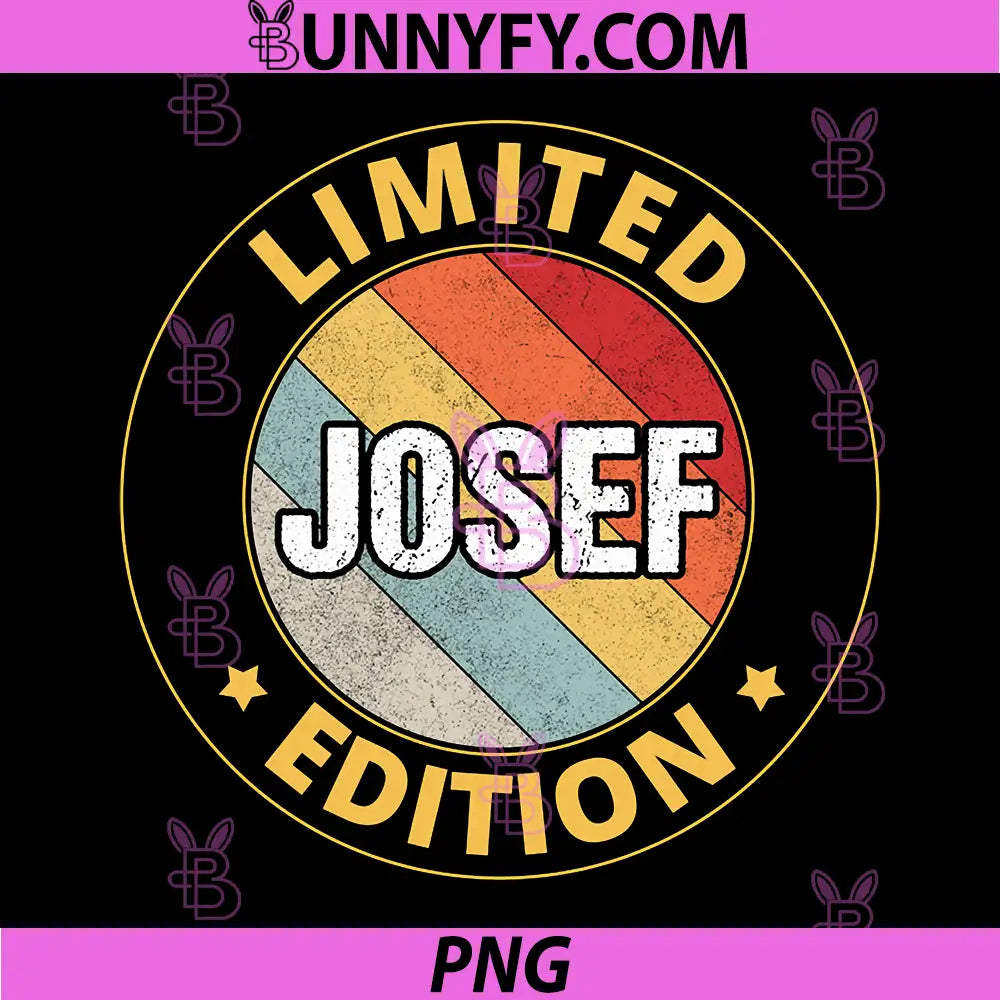 Limited Josef Edition Retro Sunset Style PNG, Personalized Name Art PNG