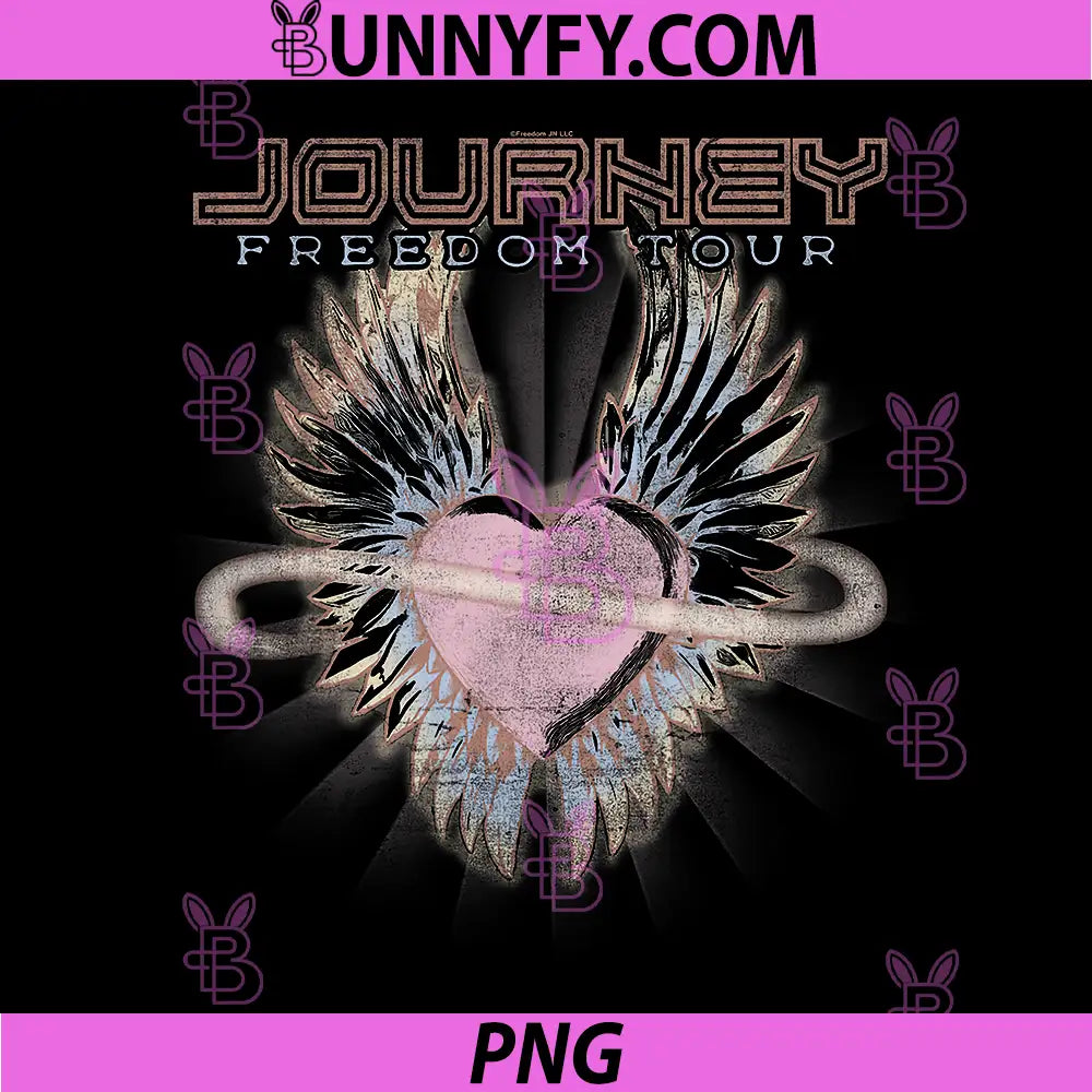 Journey Freedom Tour PNG, Pastel Heart and Logo Vintage Band PNG
