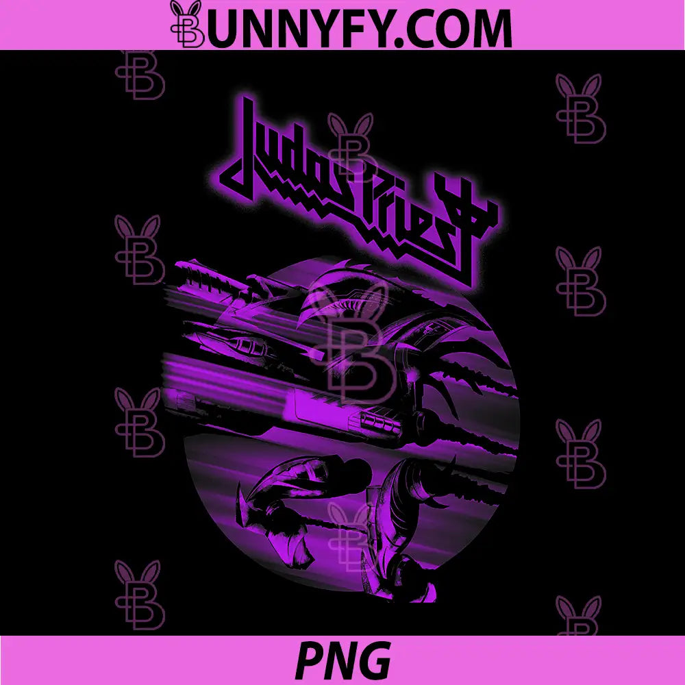 Judas Priest PNG, Fire Power Circle Purple PNG