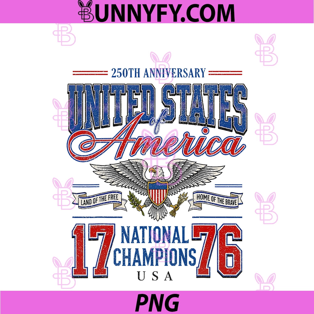 July 4th 1776 National Champions PNG, America 250th Anniversary PNG