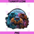 Jumping Spider Trio Full Moon PNG, Kawaii Anime Chibi Parody PNG
