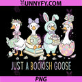 Just A Bookish Goose PNG, Bunny Easter Day Reading Book PNG