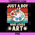 Just A Boy Who Loves Art PNG, Retro Artist PNG