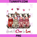 Just A Cow In Love Valentine's Day PNG, Group Cows Farmer Kids PNG