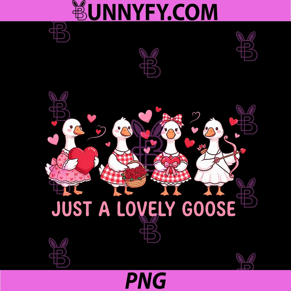 Just A Lovely Goose Coquette Bows PNG, Valentines Day Cute Hearts PNG
