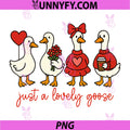 Just A Lovely Goose PNG, Cute Pink Silly Goose Valentine's Day PNG