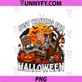 Just Waiting For Halloween PNG, Funny Skeleton PNG