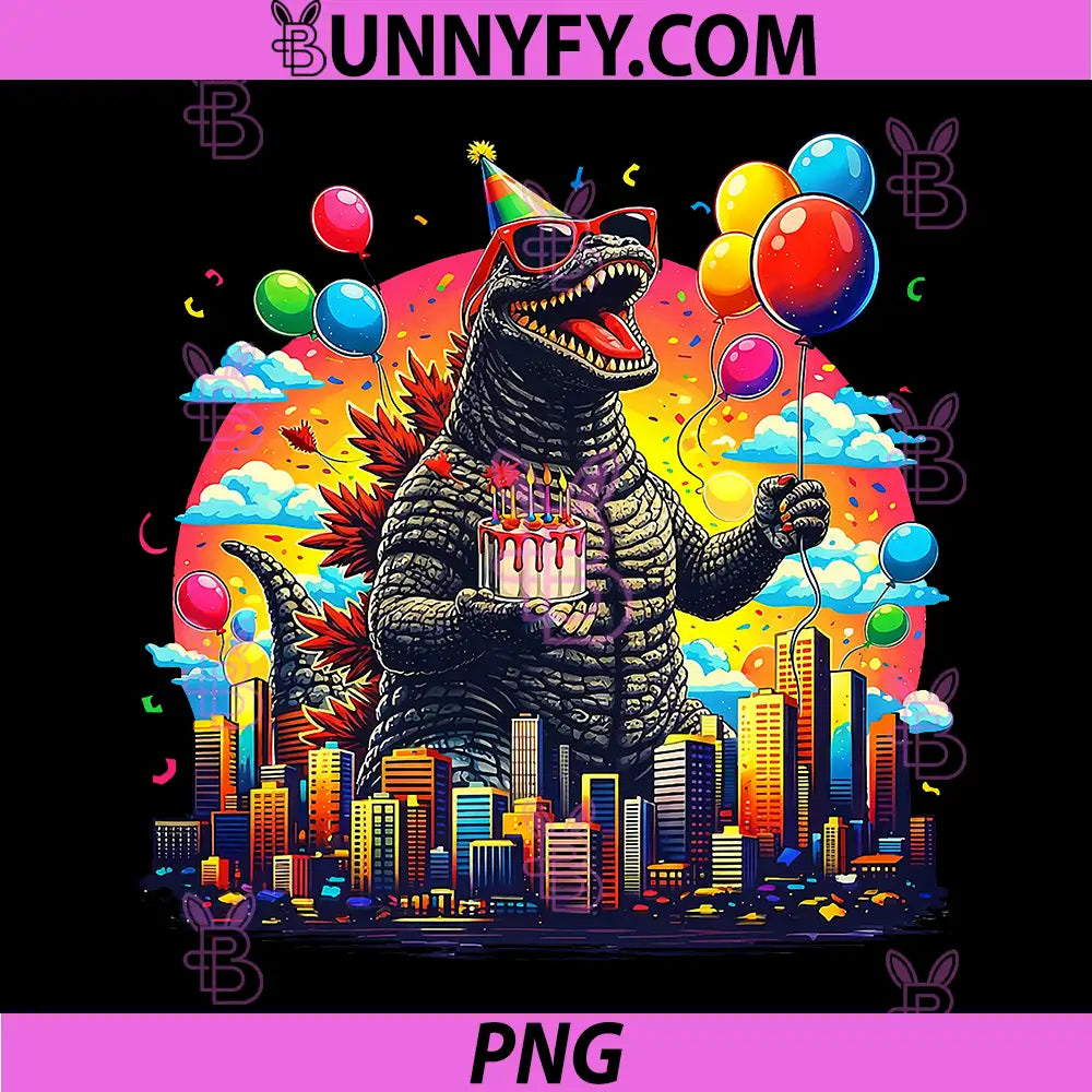 Kaiju Birthday Japan Monster PNG, Movie Bday Party Decorations PNG