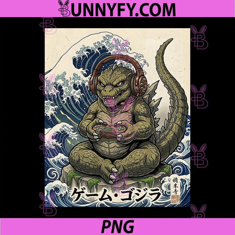 Kaiju Gamer Giant PNG, Monster Playing Video Game Japanese PNG