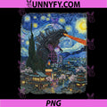 Kaiju Monster Japanese PNG, Vangogh starrynight Vintage PNG