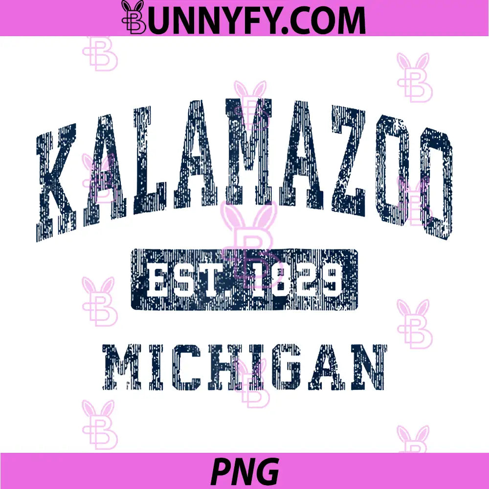 Kalamazoo Michigan MI PNG, Vintage Established Sports Design PNG