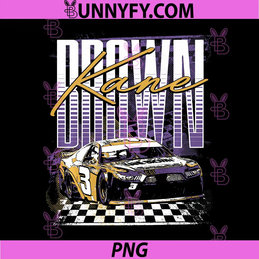 Kane Brown Iconic Nascar Car 3 Big PNG, Chest Retro Poster Performance PNG