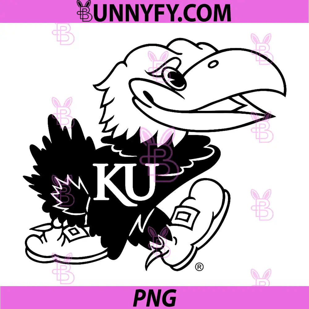 Kansas Jayhawks Two Tone White PNG, Officially Licensed PNG
