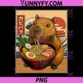 Kawaii Capybara Eating Ramen PNG, Japanese Noodles Anime PNG