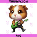 Kawaii Chibi Funny PNG, Guinea Pig Guitarist Rocker PNG