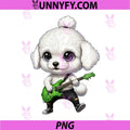 Kawaii Chibi Funny PNG, Poodle Dog Guitarist Rocker PNG