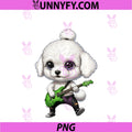 Kawaii Chibi PNG, Funny Poodle Dog Guitarist Rocker PNG