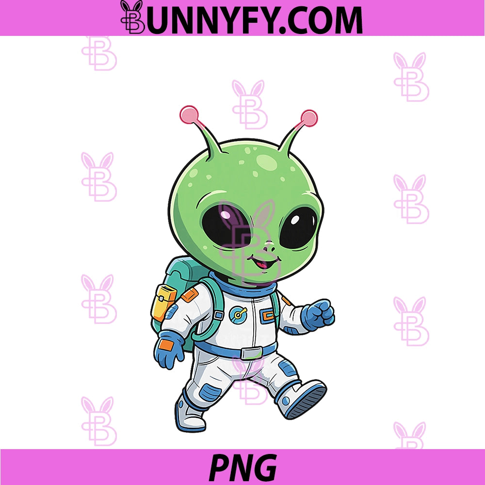 Kawaii Green Alien PNG, Astronaut Space Adventure PNG