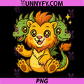 Kawaii Hydra Lion Three PNG, Headed Baby Creature Chibi PNG