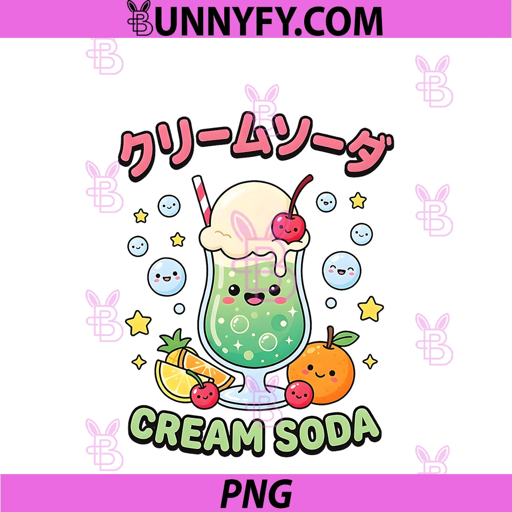 Kawaii Japanese Cream Soda Melon Soda Retro PNG, Cafe Aesthetic PNG