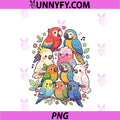 Kawaii Parrot Flock Cute PNG, Bird Aesthetic Budgie Cockatiel PNG