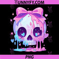 Kawaii Pastel Goth Creepy PNG, Cute Melty Pink Skull PNG