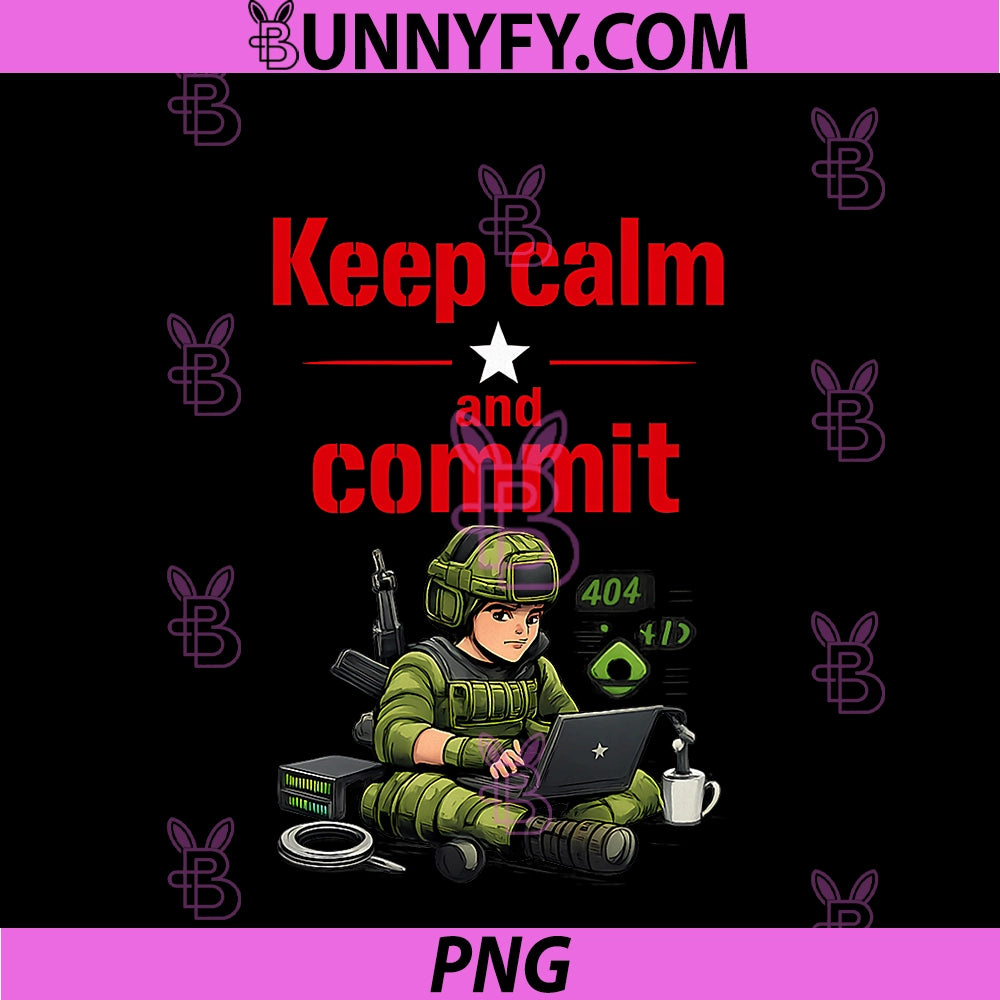 Keep Calm And Commit PNG, IT Reboot Humor Graphic PNG