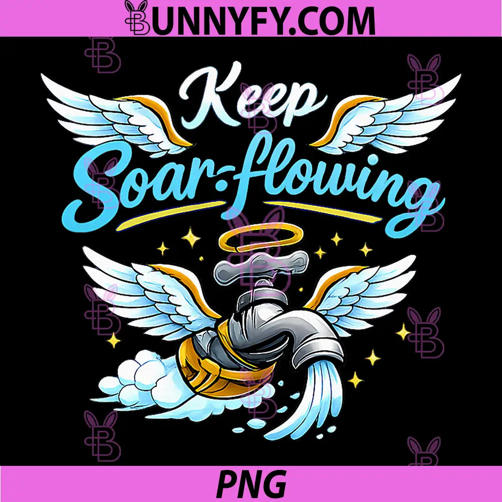 Keep Soar-Flowing PNG, Plumber Pipe Pun Flying Faucet Angel PNG