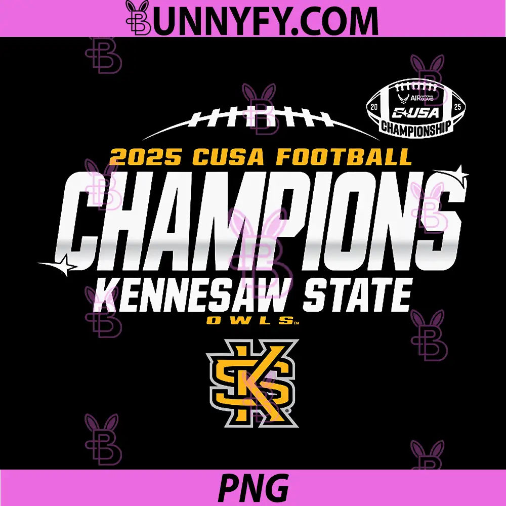 Kennesaw State Owls C-USA PNG, Champs 2025 Football Locker Room PNG