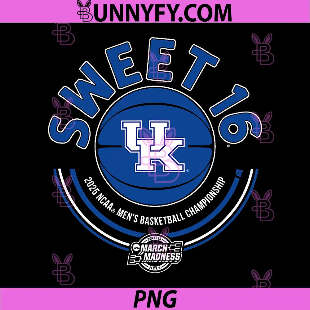 Kentucky Basketball 2025 PNG, Sweet Sixteen NCAA PNG