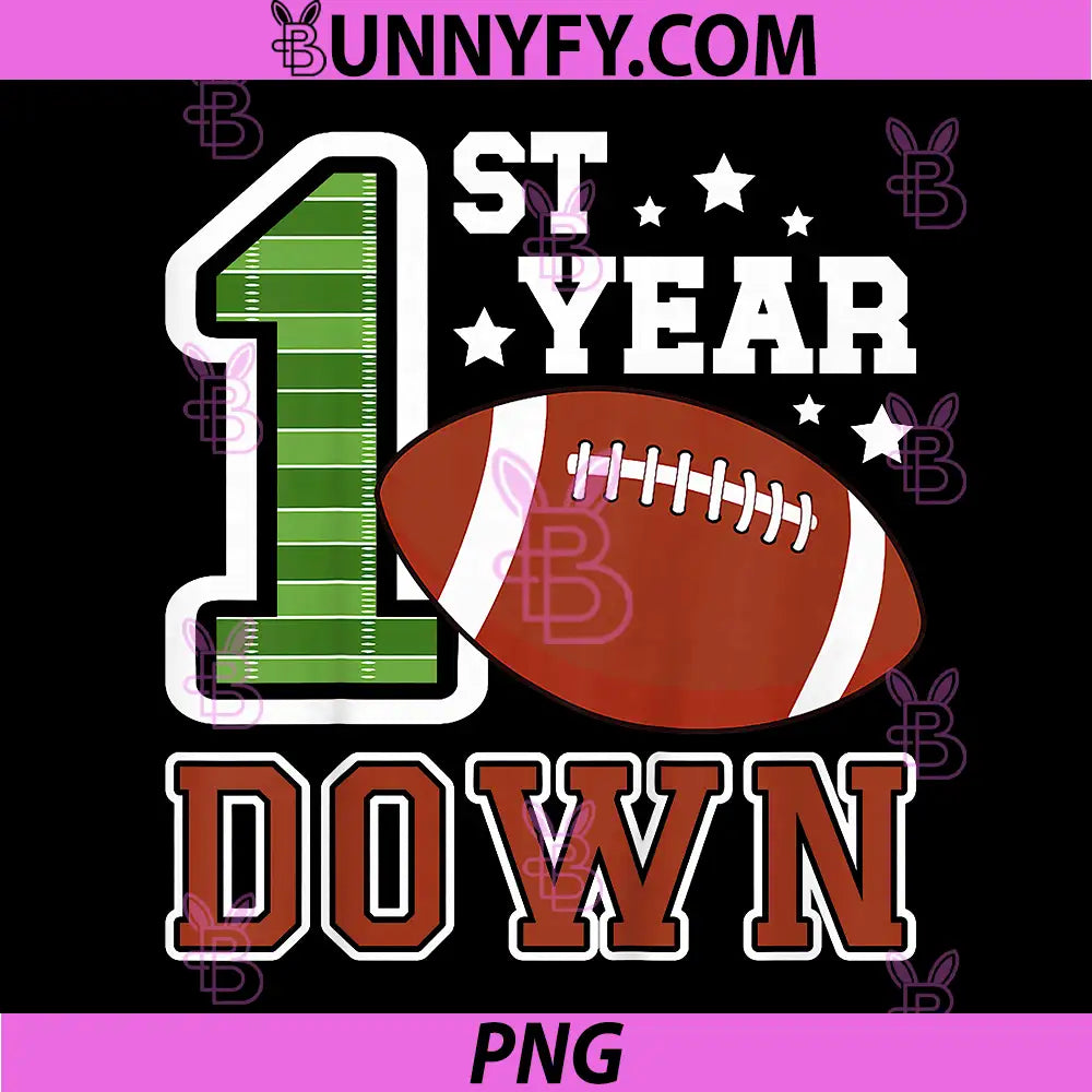 1st Football Birthday Party PNG, 1 Year Old Football Player PNG