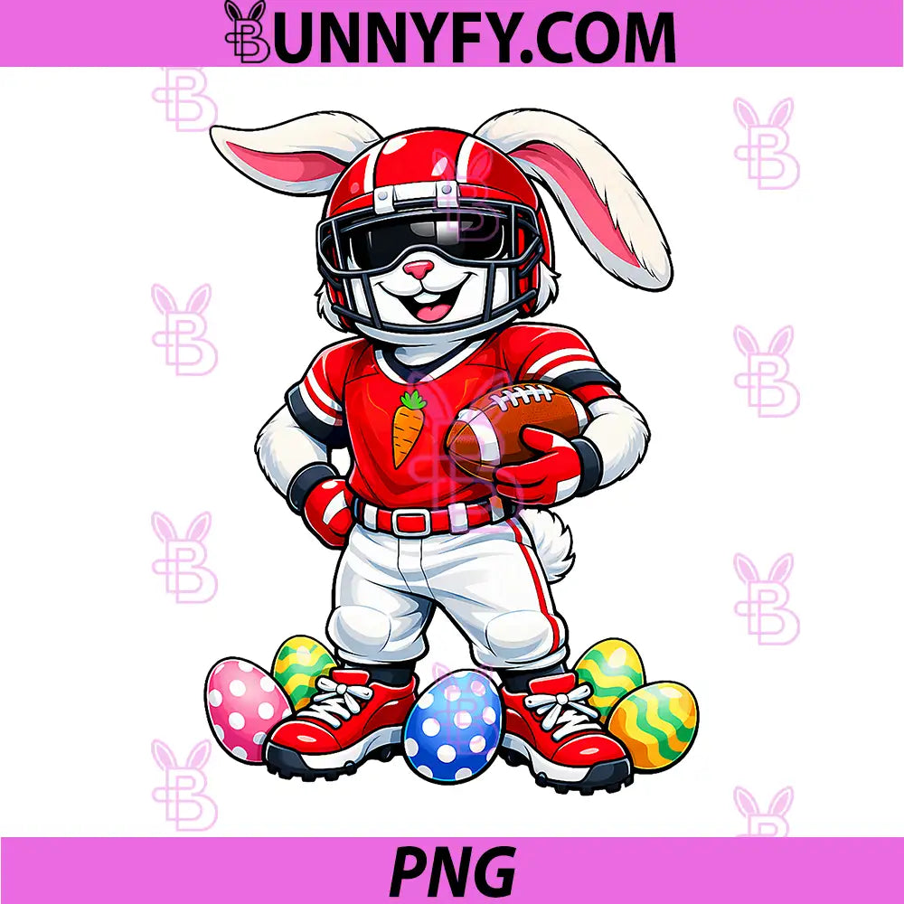 Easter Bunny Football Player PNG, Cute Sports Bunny PNG