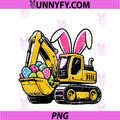 Kids Easter Excavator PNG, Bunny Ears Construction PNG