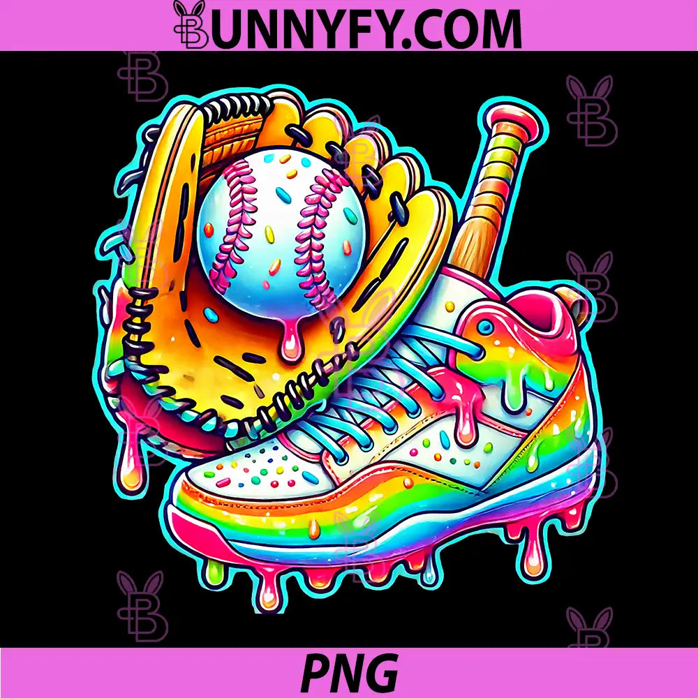 Ice Cream Drip Baseball PNG, Stuff Baseball Drip PNG