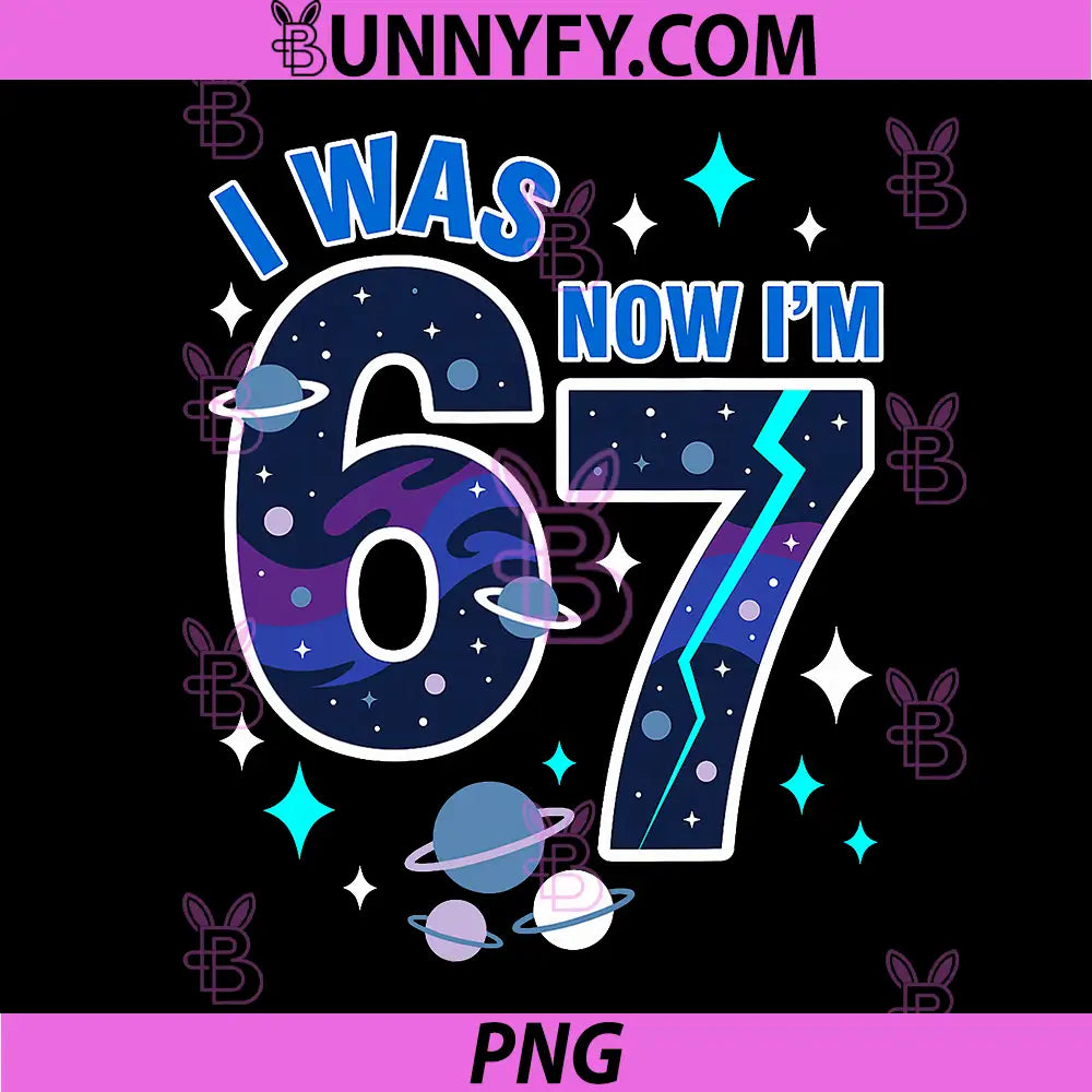 I Was 6 Now Im 7 Birthday Space Theme PNG, Kids Galaxy Party Design PNG
