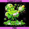 St Patricks Day Baseball PNG, Drip Ice Cream Shamrock PNG