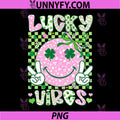 St Patricks Day PNG, Lucky Vibes Shamrock Pink PNG