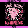 Two-nado Warning 2nd PNG, Pink Tornado Birthday PNG