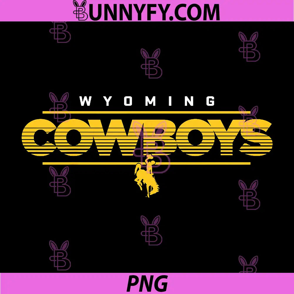 Wyoming Cowboys Retro Logo PNG, Western College Sports Design PNG