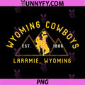 Wyoming Cowboys Block Fade PNG, Vintage University Style Art PNG