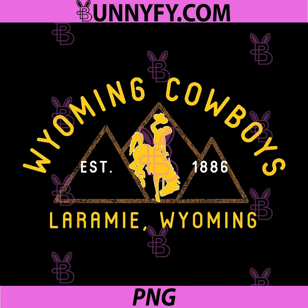 Wyoming Cowboys Block Fade PNG, Vintage University Style Art PNG
